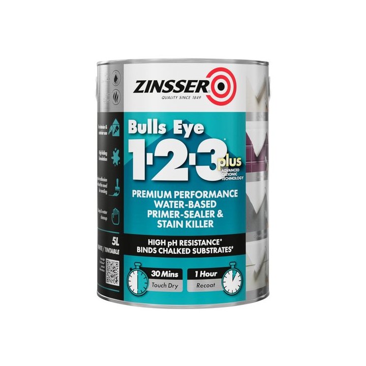 Zinsser Bullseye 1-2-3 Primer Sealer 2.5L Stain Killer
