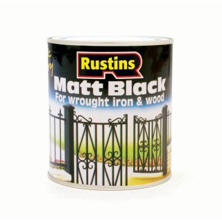 Rustins Matt Black Finish Paint 500ml