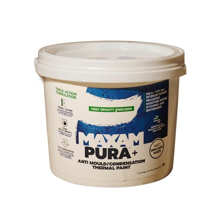 MAXAM PURA+  Anti Mould/Condensation Thermal Paint 5L White