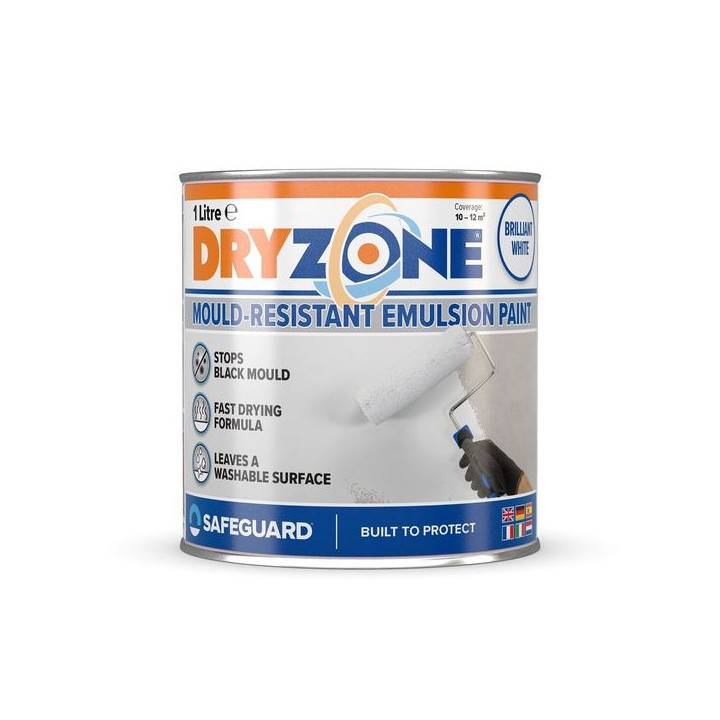 Safeguard Dryzone Anti-mould Emulsion Paint 1L White