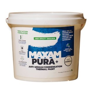 MAXAM PURA+ Anti Mould/Condensation Thermal Paint 5L Magnolia