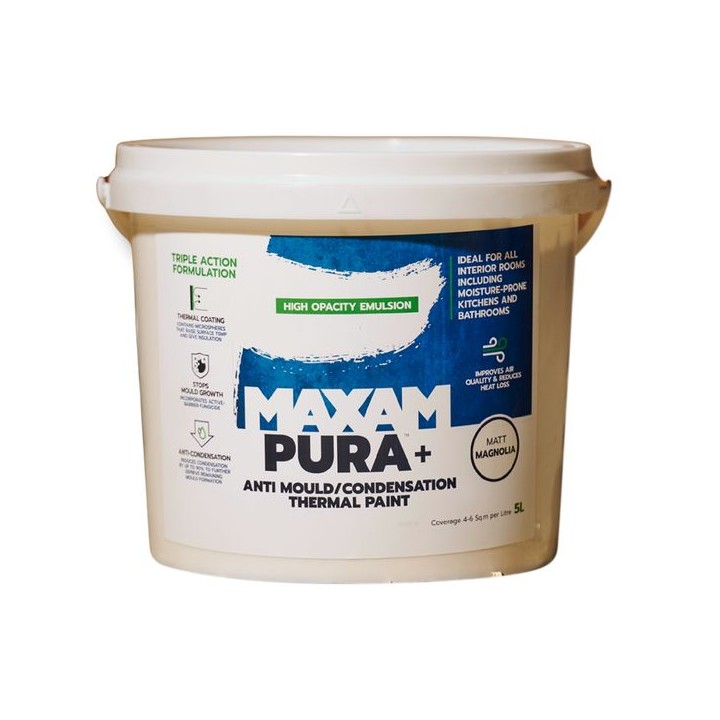 MAXAM PURA+ Anti Mould/Condensation Thermal Paint 5L Magnolia