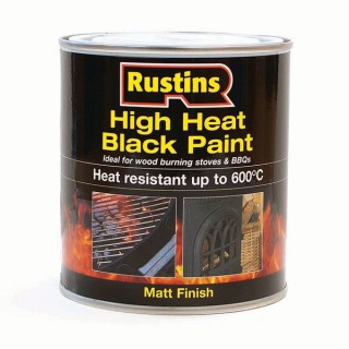 Rustins High Heat Resistant Paint Black 500ml