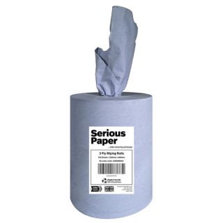 Fourstones Paper Roll 3 Ply Blue Centrefeed