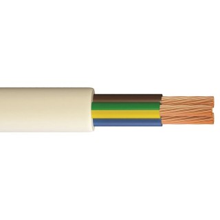 4TRADE 3 Core Heat Resistant Flexible Cable 3093Y 0.75mm² White 10M