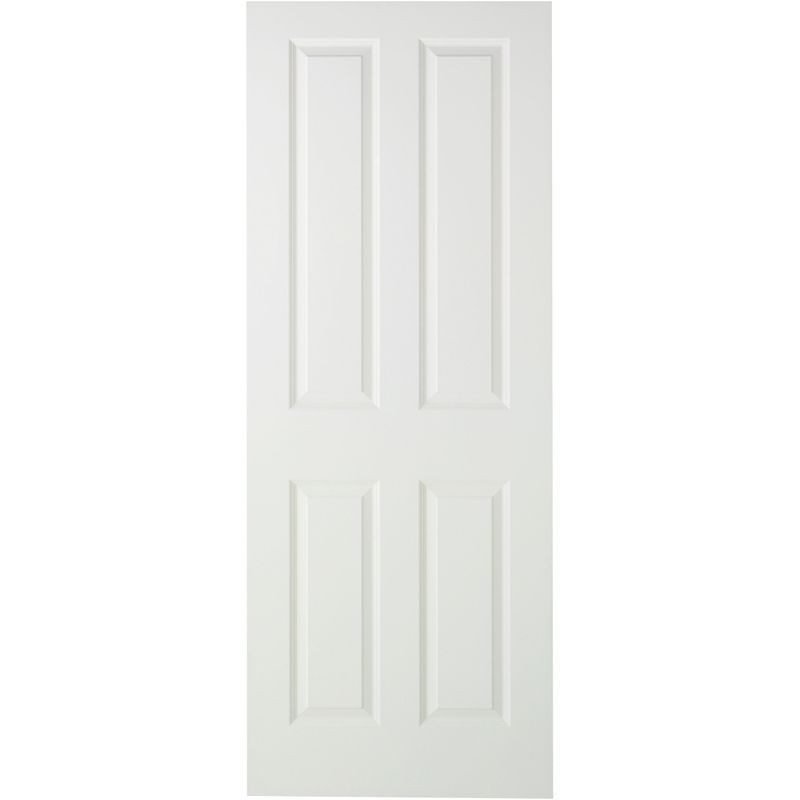 Travis Perkins White Primed 4 Panel smooth Door 1981 x 762 x 35mm