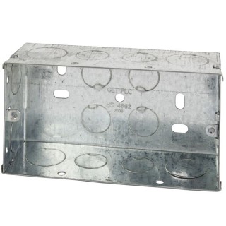 4TRADE 2 gang Metal Back Box 47mm