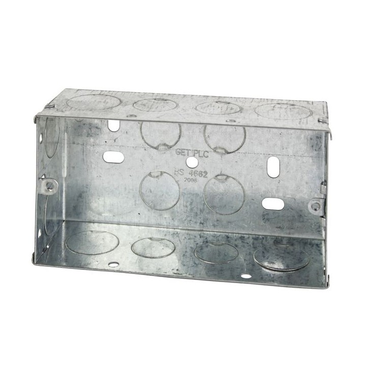 4TRADE 2 gang Metal Back Box 47mm