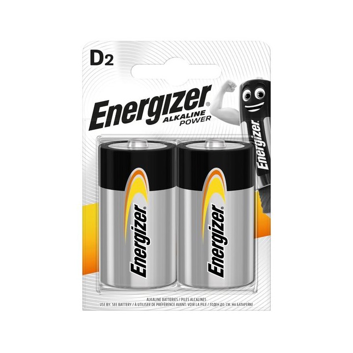 Energizer Alkaline Power D E95 BP Batteries 2 Pack