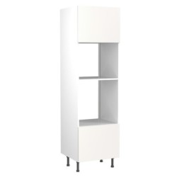 Flatpack Single Oven & Microwave Tower Value Slab Standard Matt White 600mm - FKKM1032