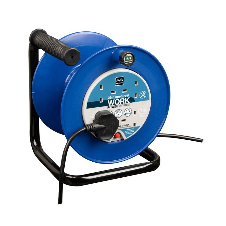 Masterplug 25m 4 Socket Cable Reel with Thermal Cut Out 13A
