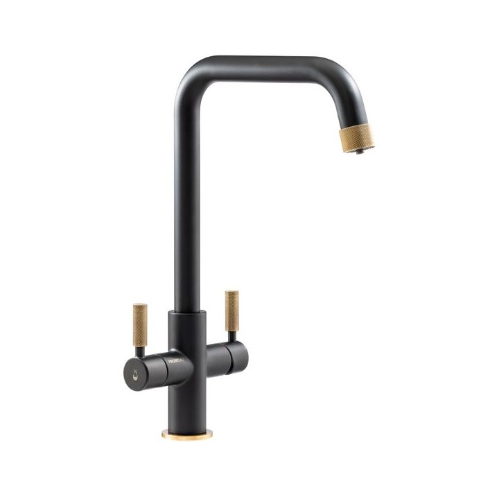 Abode Pronteau Industria 3 in 1 Monobloc in Antique Brass & Matt Black