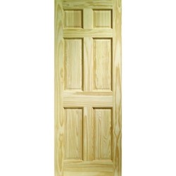 Internal Softwood Clear Pine 6 Panel Door 1981x762x35mm