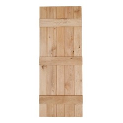 Intermal Bead & Butt Rustic Ledged Solid Oak Door 2ft9 x 6ft6