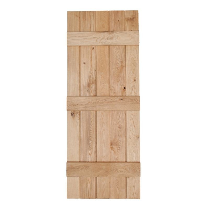 Intermal Bead & Butt Rustic Ledged Solid Oak Door 2ft9 x 6ft6