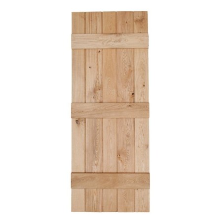 Intermal Bead & Butt Rustic Ledged Solid Oak Door 2ft9 x 6ft6