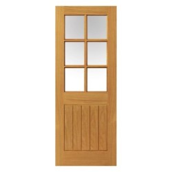 JB Kind Internal Suffolk Cottage Style Prefinished 6 Light Glazed Door Thames Oak 1981 x 762 x 35mm