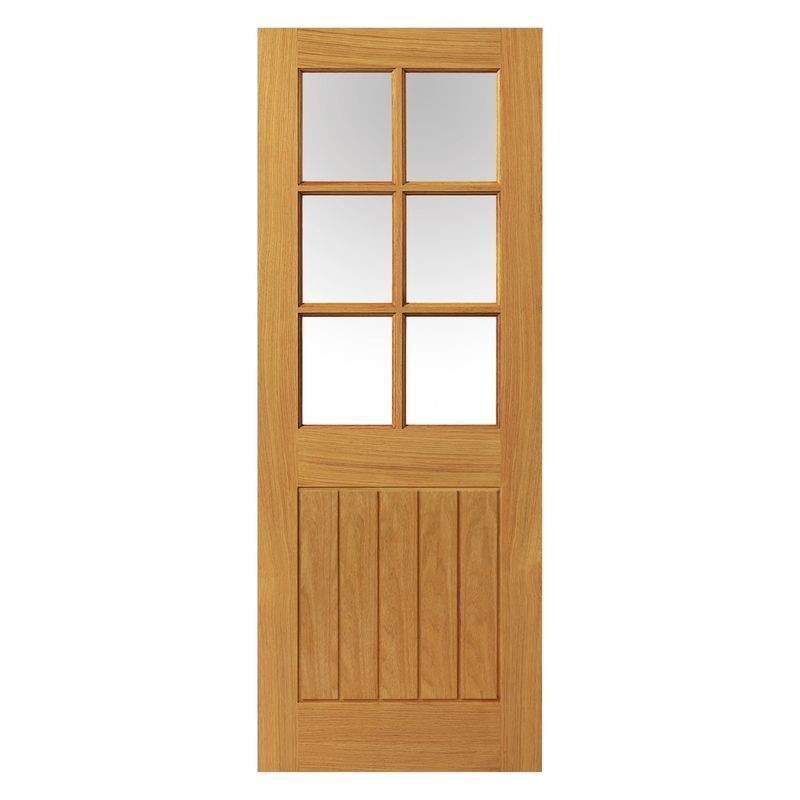 JB Kind Internal Suffolk Cottage Style Prefinished 6 Light Glazed Door Thames Oak 1981 x 762 x 35mm