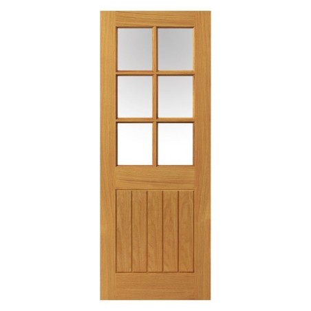 JB Kind Internal Suffolk Cottage Style Prefinished 6 Light Glazed Door Thames Oak 1981 x 762 x 35mm