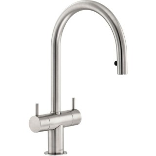 Abode Hesta Dual Lever Pull Out Tap Brushed Nickel