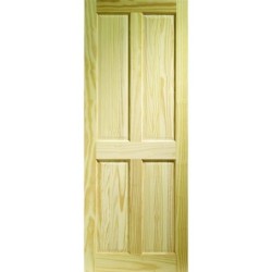 XL VICTORIAN CLEAR PINE 4 PANEL DOOR 1981 X 762 X 35MM