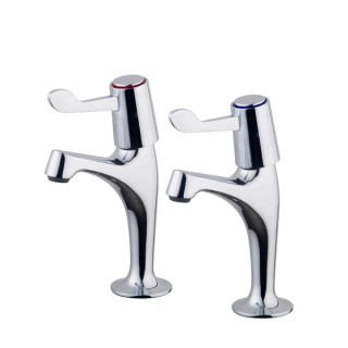 Belfort Pillar Sink Taps Chrome