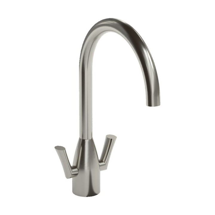 Abode Airo Dual Lever Monobloc Tap Stainless Steel