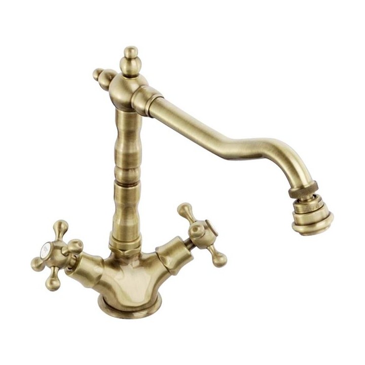 Abode AT1043 Melford Mono Kitchen Mixer Tap Antique Brass