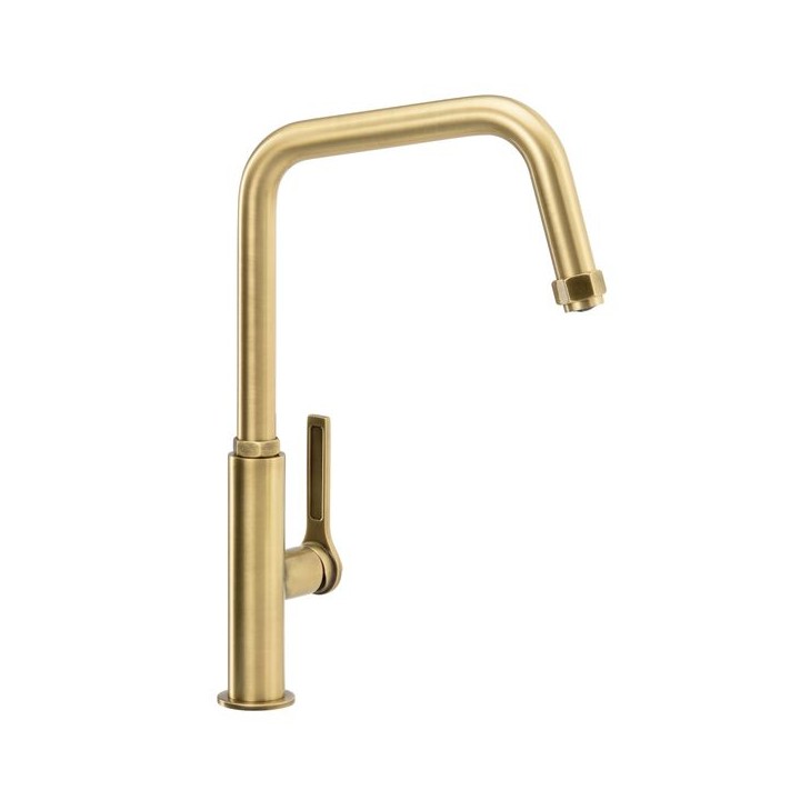 Abode Hex Single Lever Monobloc Kitchen Mixer Tap Antique Brass AT2087