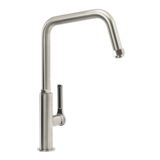 Abode Hex Single Lever Monobloc Kitchen Mixer Tap Brushed Nickel and Black AT2085