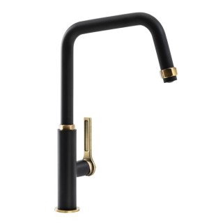 Abode AT2180 Hex Single Lever Kitchen Mixer Tap Matt Black Antique Brass