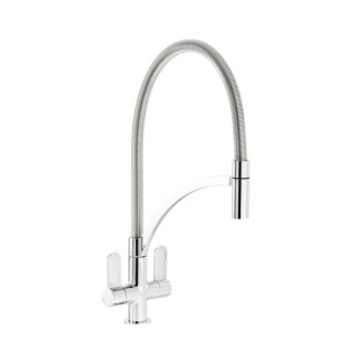 Abode AT2071 Genio Semi Professional Kitchen Mixer with Pull Around Hose Chrome