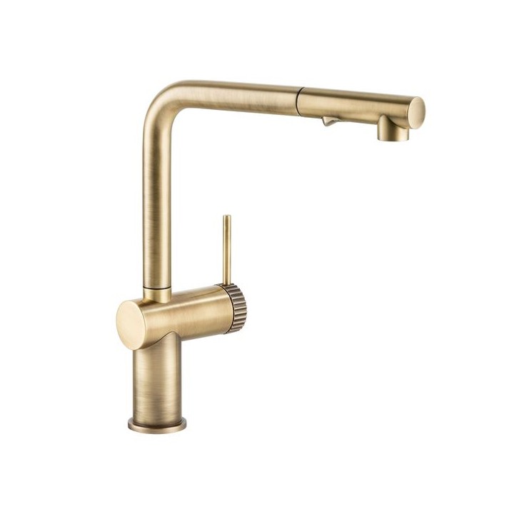 Abode AT2158 Fraction Pull Out Kitchen Mixer Tap Antique Brass
