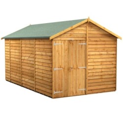 14 x 8 Power Overlap Apex Windowless Double Door Shed