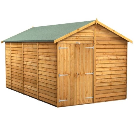 14 x 8 Power Overlap Apex Windowless Double Door Shed