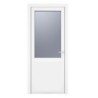 Crystal Single Door Half Glass Half Panel Left Hand White Obscure 920 x 2090 x 70mm