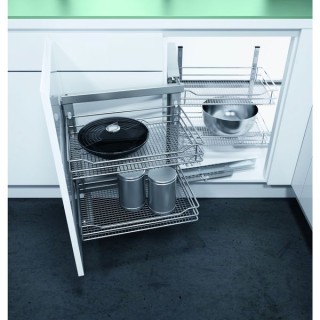 1000 mm Corner Base with 500mm Fascia Vario Corner Mechanism With Mesh Baskets - Left Hand