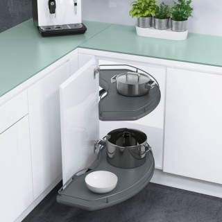 Vauth Sagel Cornerstone Swing Corner Storage Solution 800mm Mechanism for 400mm Fascia Graphite Unhanded