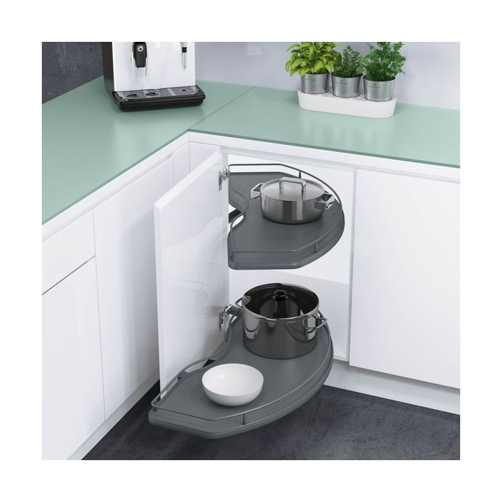 Vauth Sagel Cornerstone Swing Corner Storage Solution 1000mm Mechanism for 500mm Fascia Graphite