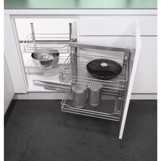 800 mm Corner Base with 400mm Fascia Vario Corner Mechanism With Mesh Baskets - Right Hand