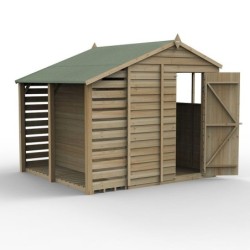 4LIFE Apex Shed 6 x 8 - Single Door - 2 Windows - with LEAN-TO Home Delivery