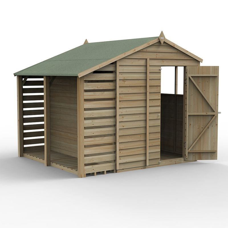 4LIFE Apex Shed 6 x 8 - Single Door - 2 Windows - with LEAN-TO Home Delivery