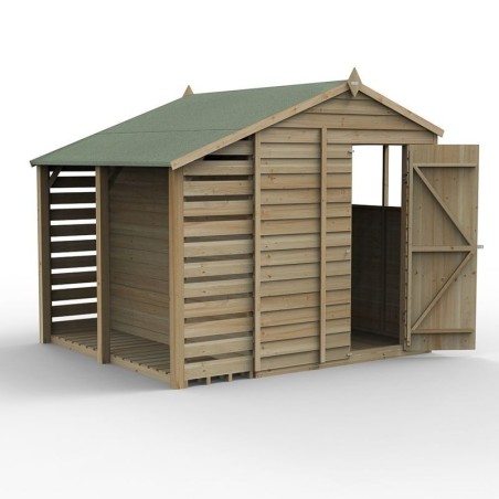 4LIFE Apex Shed 6 x 8 - Single Door - 2 Windows - with LEAN-TO Home Delivery