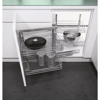 800 mm Corner Base with 400mm Fascia Vario Corner Mechanism With Mesh Baskets - Left Hand