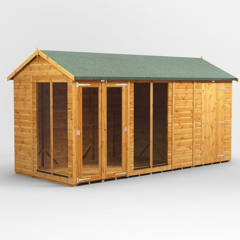 14 x 6 Power Apex Summerhouse With 4ft Side Store 14 x 6 Power Apex Summerhouse With 4ft Side Store