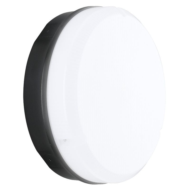 Luceco LBM290B11E40 Mosi 12W LED Amenity Bulkhead Emergency Black 1150LM IP65