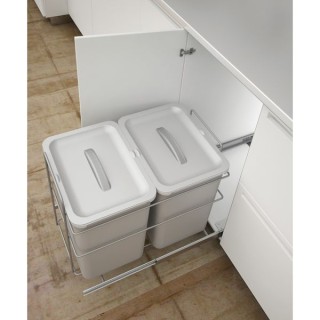 Bottom Mounted Pull Out Bin for Hinged Doors (400mm)