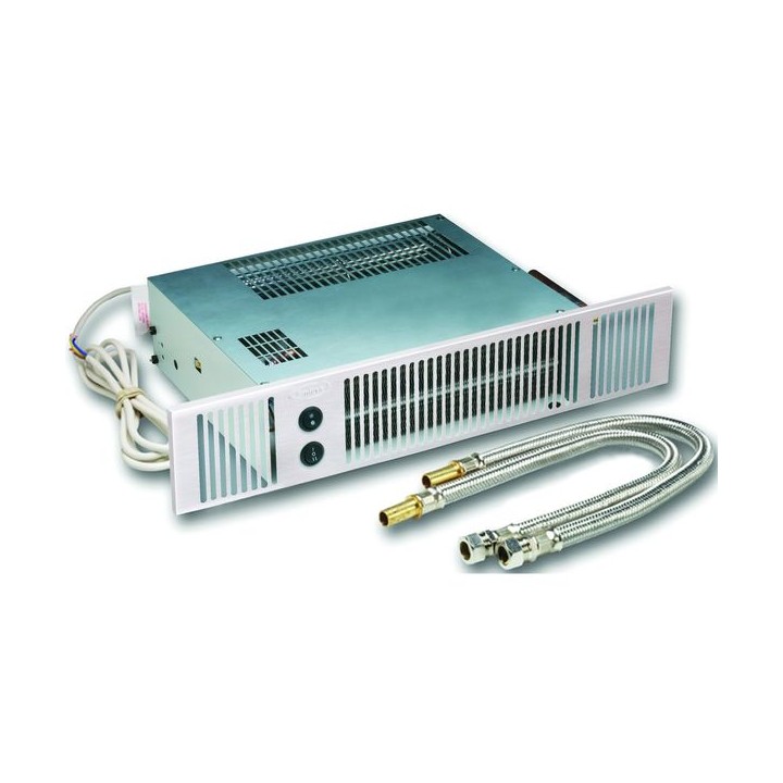 Smiths Environmental SS5 Space Saver Hydronic Plinth Heater Grille with Hoses Brushed Steel