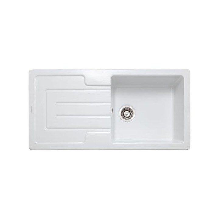 Rangemaster Austell Single Bowl Reversible Inset Sink White 1000 x 500mm