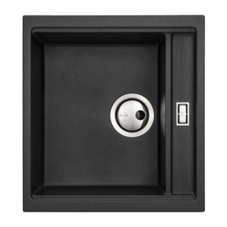 Abode AW3172 Synchronist 1.25 Bowl Compact Composite Reversible Sink No Drainer Black